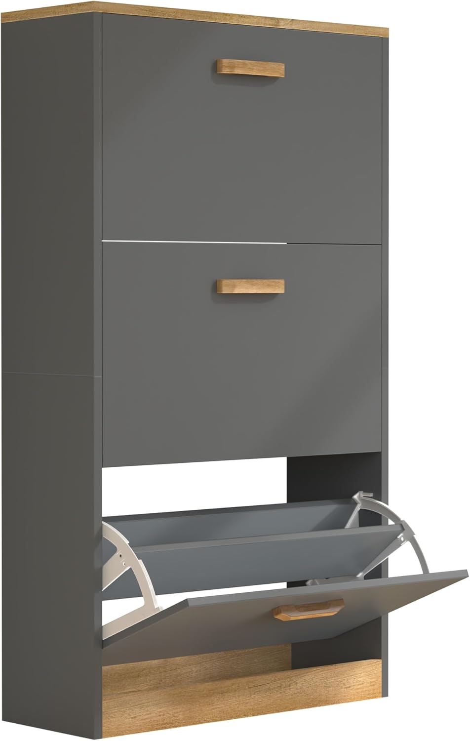Schuhschrank Schuhkipper Schrank Halom M, Anthrazit