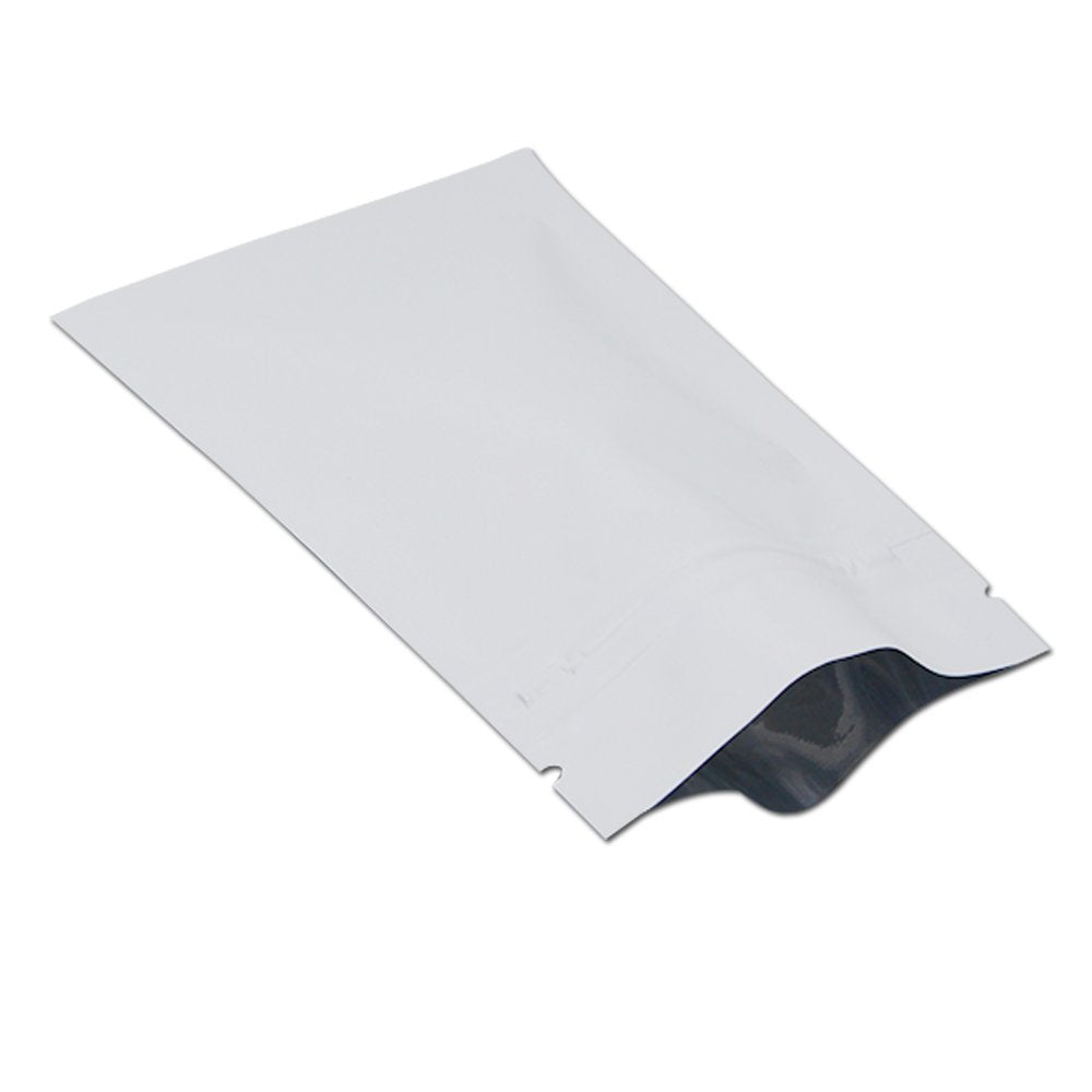 100 Stück Aluminiumfolie Verpackung, Matt Weiss 12x18cm (4.7x7.1 inch)