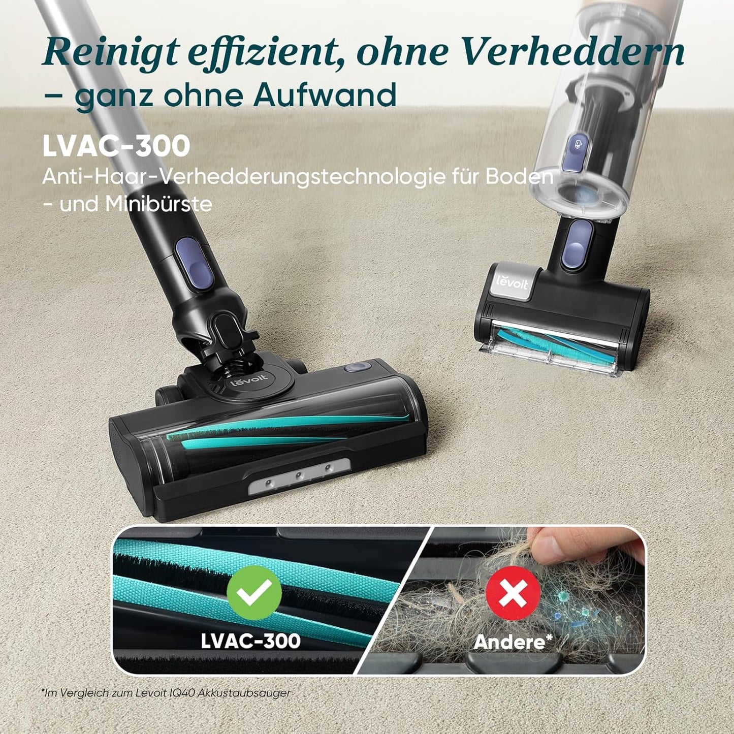 Kabelloser Akkustaubsauger für Tierhaare LVAC 300, Blau Für Tierbesitzer LVAC 300