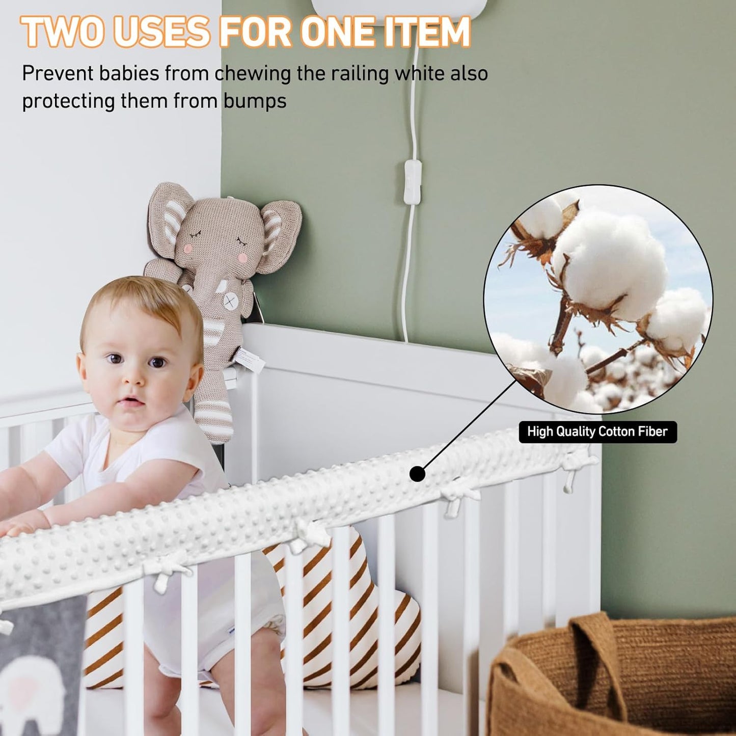 Baby Bettkantenschutz-Set (3-teilig), Weiss