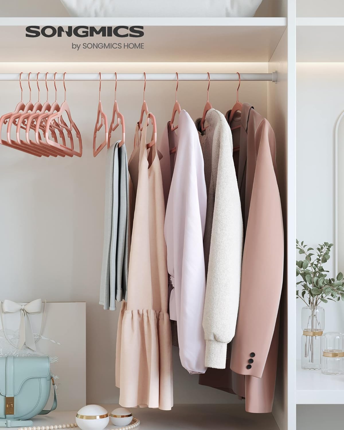 30er-Set Kleiderbügel, Roségold + Hellrosa + Rosa Set of 30