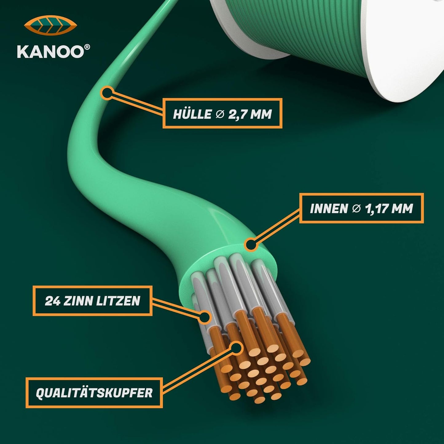 Mähroboter Begrenzungskabel Set, 150m Kabel + 300 Erdnägel + 20 Kabelverbinder