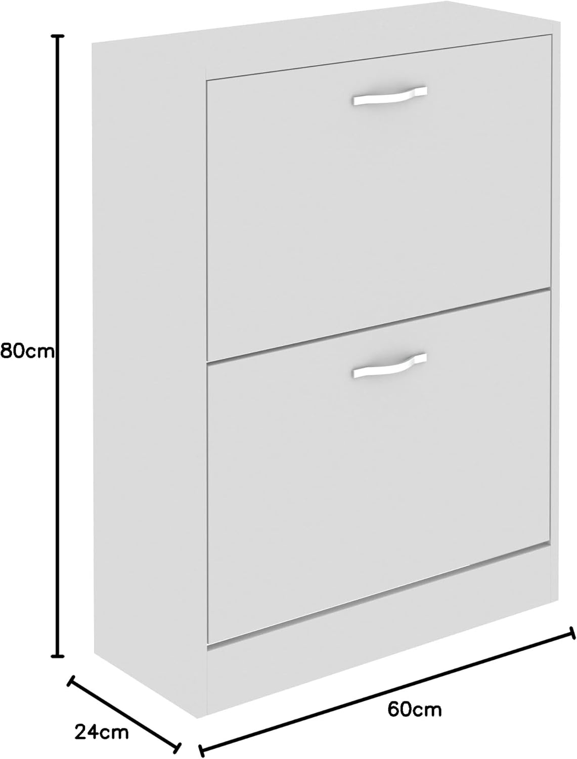 Schuhschrank mit 2 Schubladen, Weiß