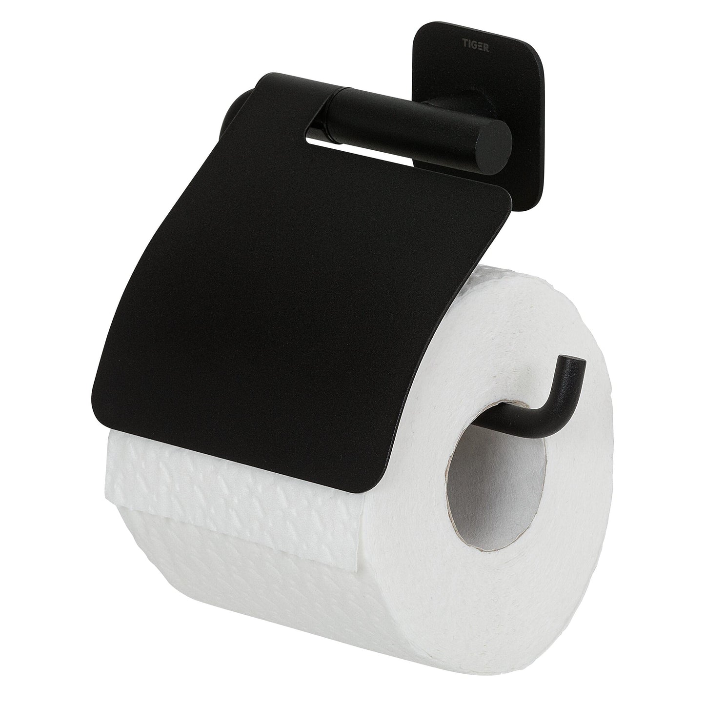 Toilettenpapierhalter Colar, mit Deckel Schwarz