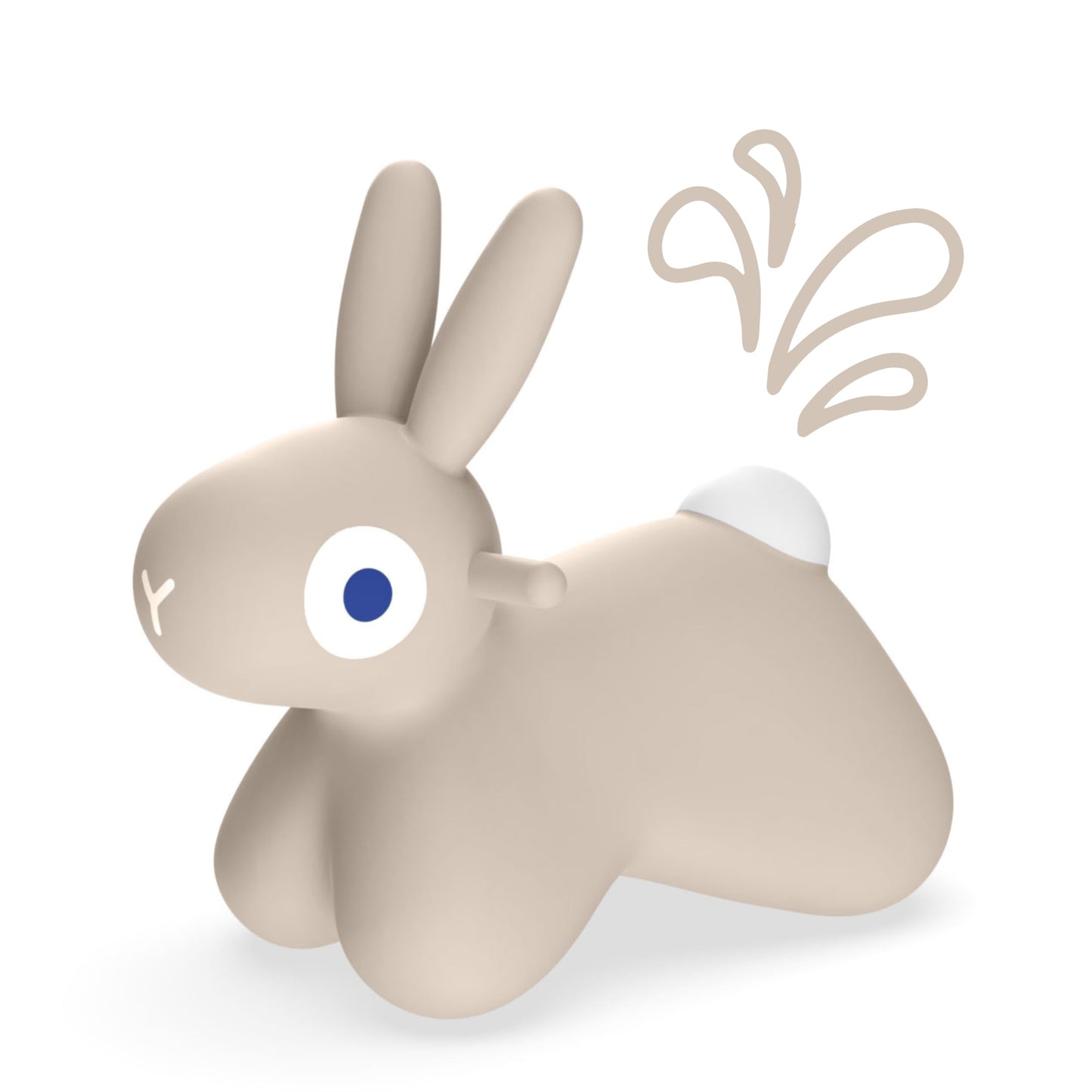 Aufblasbares Hüpftier Hoppi Bunny mit Pumpe, Warmes Grau