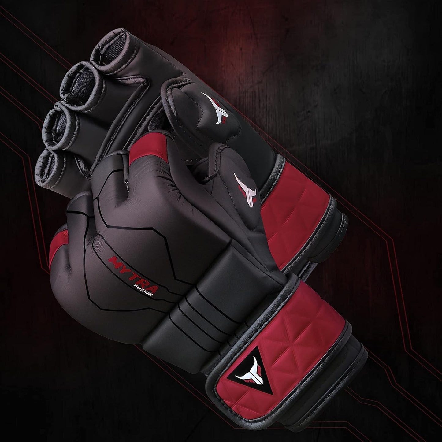 MMA Open-Palm Sparring Handschuhe, L Black/Maroon