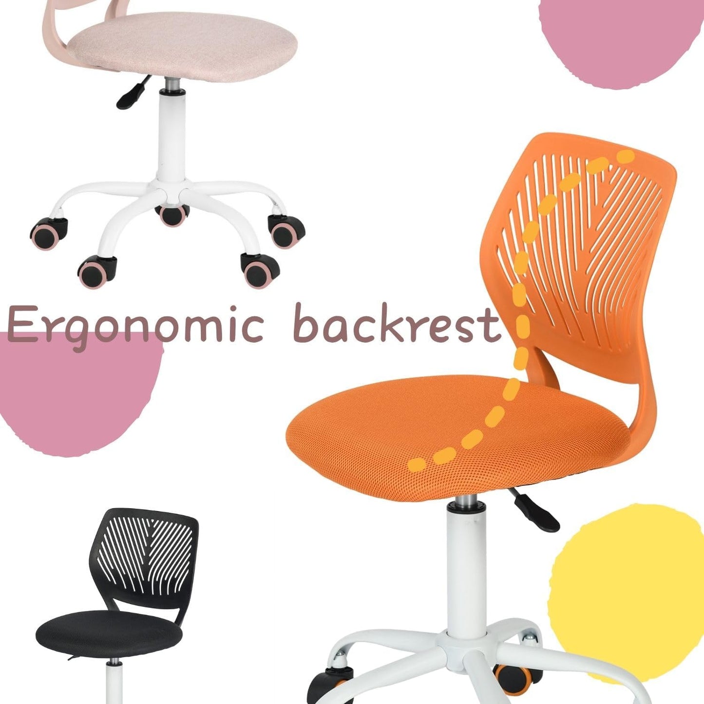 Ergonomischer Kinder-Drehstuhl, Color-schwarz