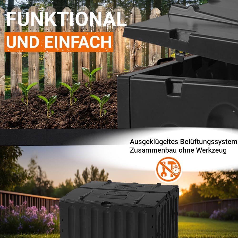 Eco-King Komposter, 600 L, Schwarz