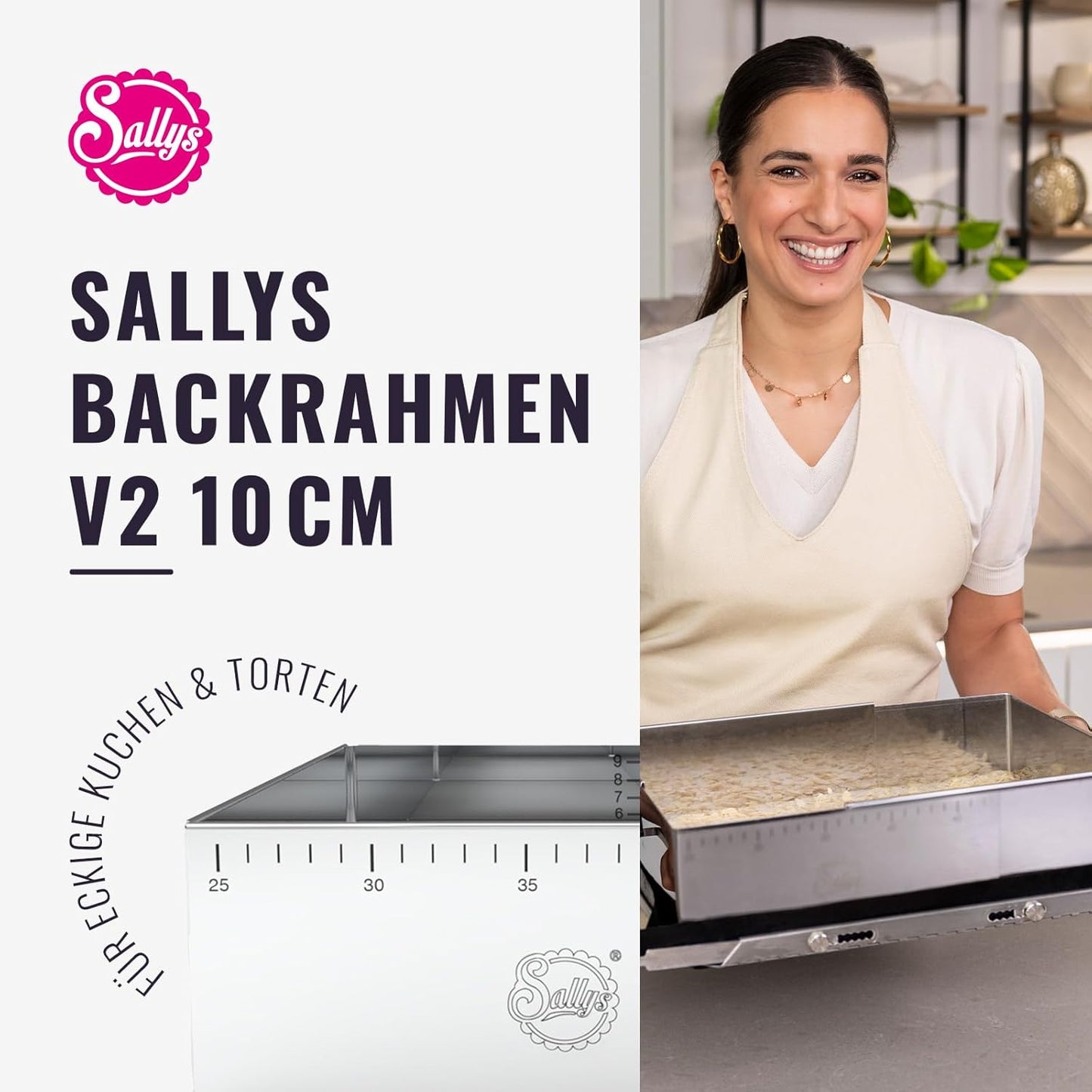 Verstellbarer Backrahmen, 24x19 cm auf bis zu 32x46 cm-10 cm Höhe Backrahmen