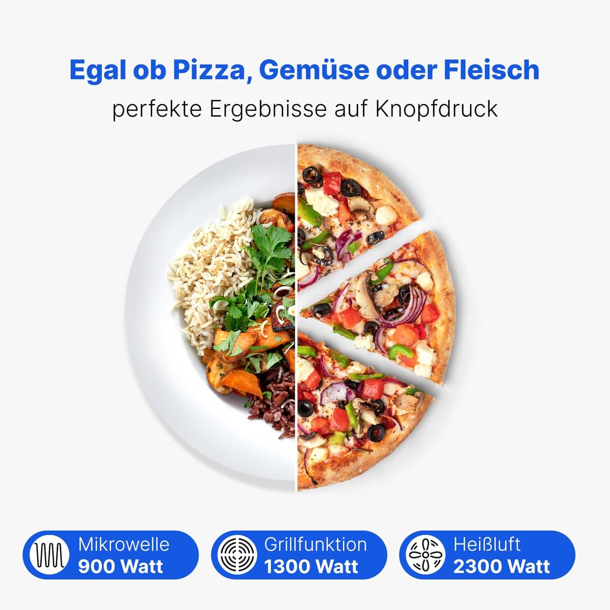 Einbaumikrowelle mit Grill und Heissluft MWG 3001 H EB, Schwarz