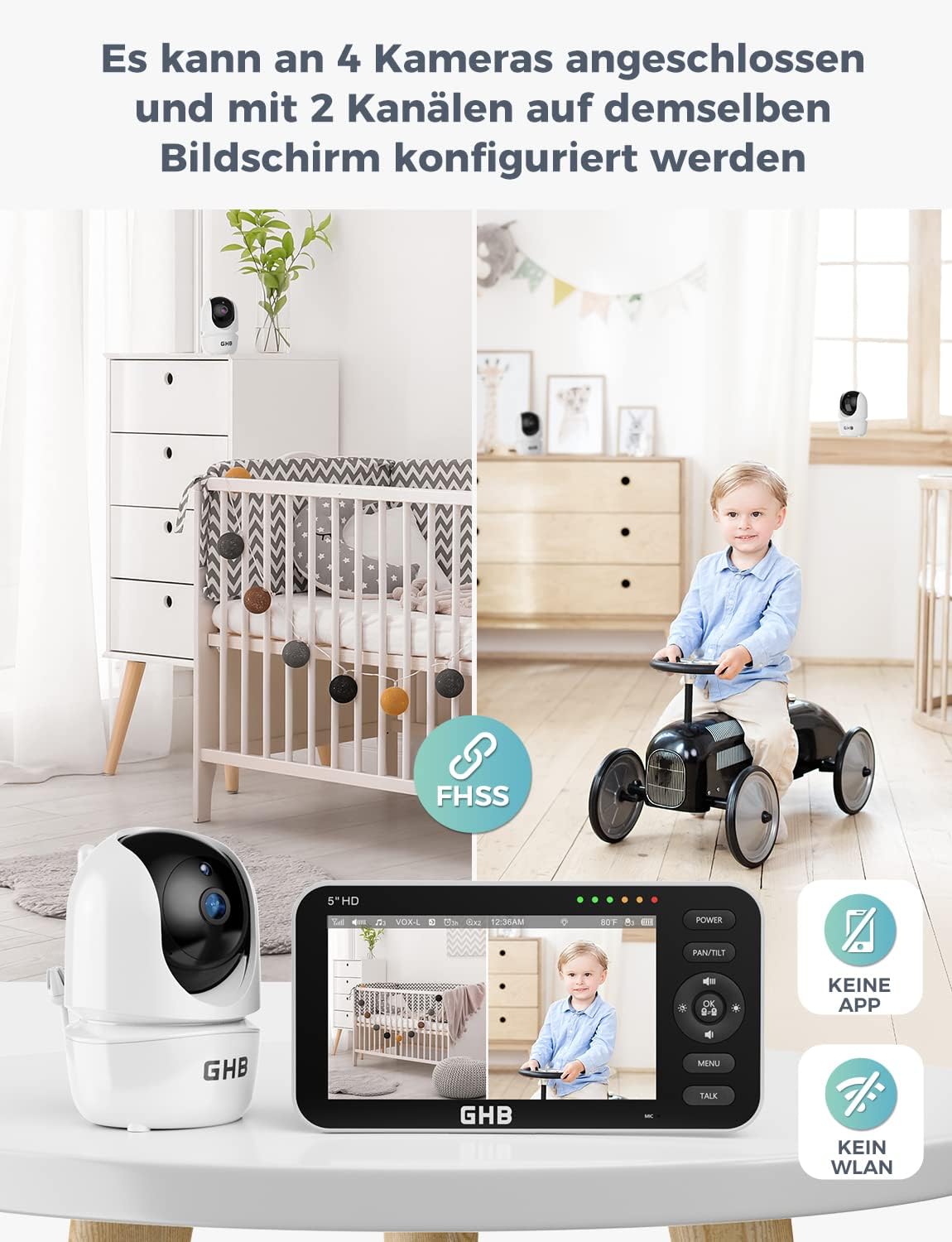 Babyphone mit Kamera, Modell 2023
