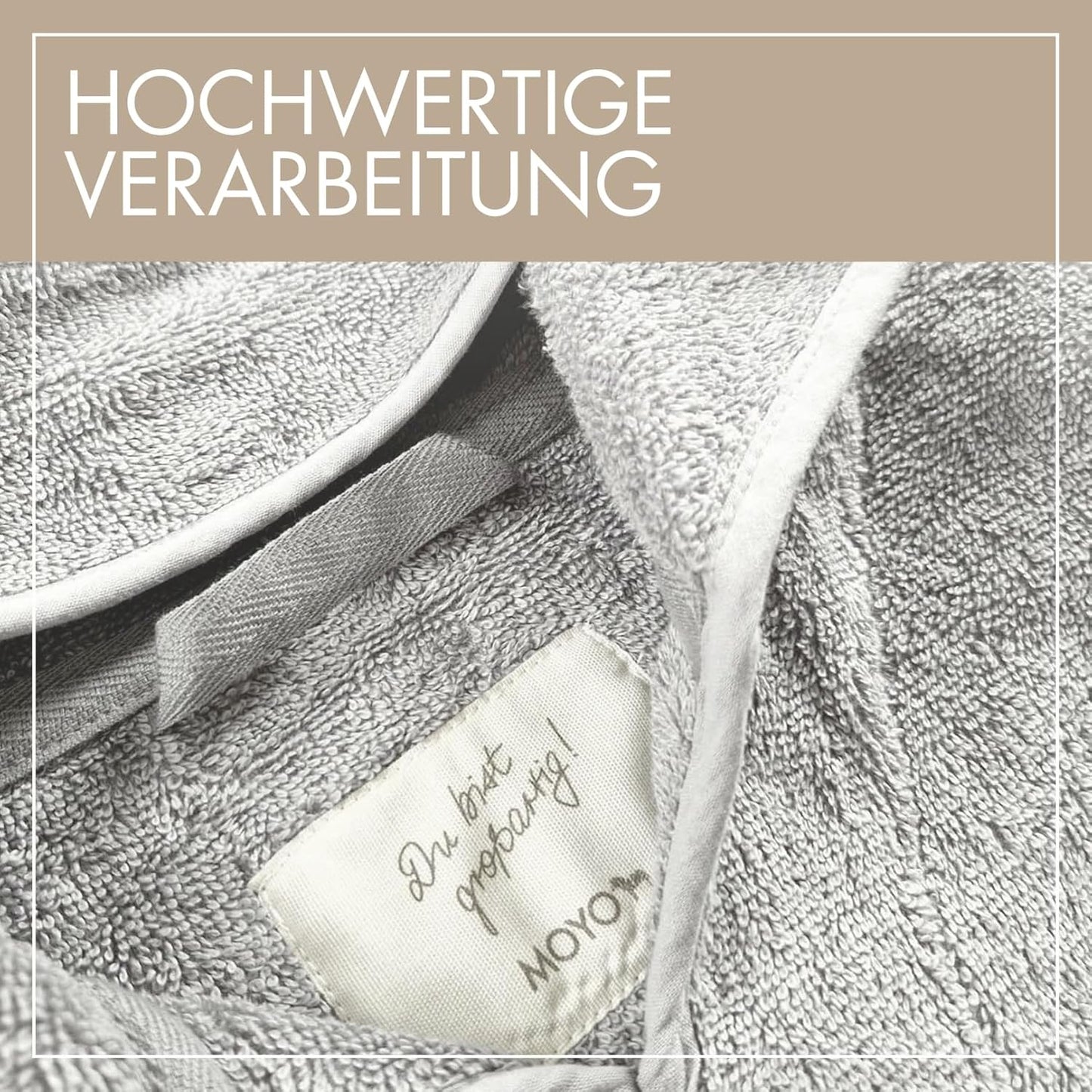 Baby Badeponcho mit Kapuze und Bärenohren, 0-3 Jahre, Grau Bärenohren
