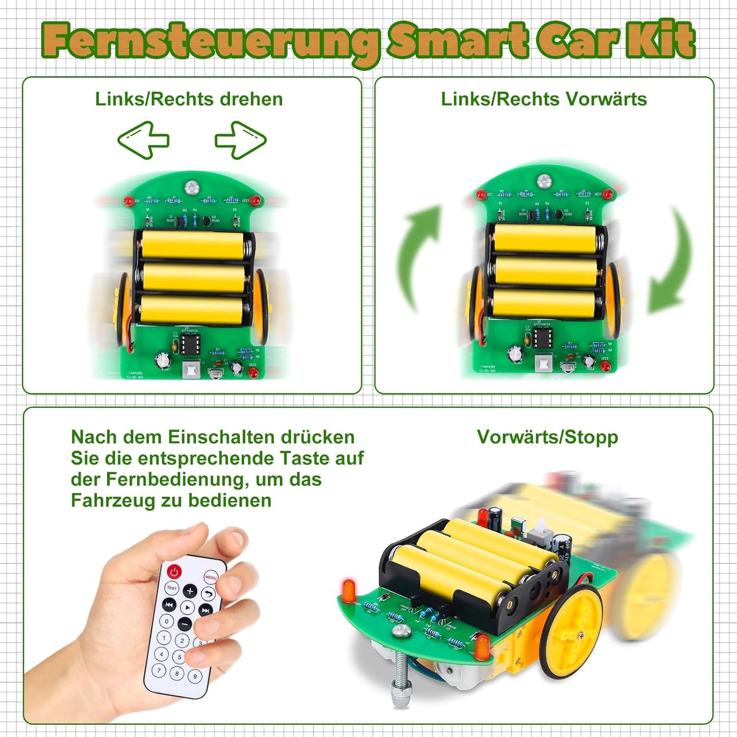 D2-4 Smart Robot Car Bausatz, Ferngesteuertes Auto
