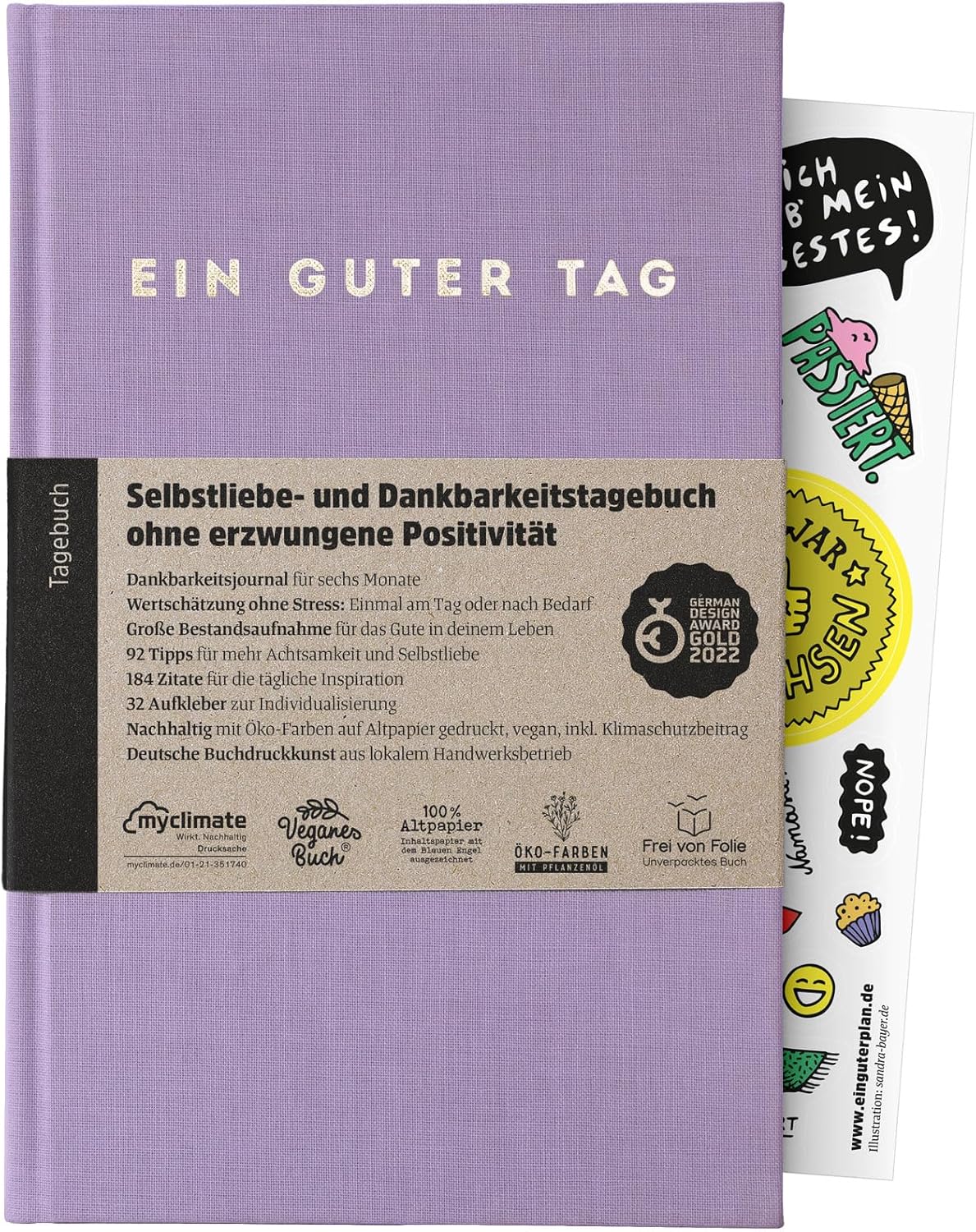 Selbstliebe- und Dankbarkeitstagebuch: Ein guter Tag, Lavendel