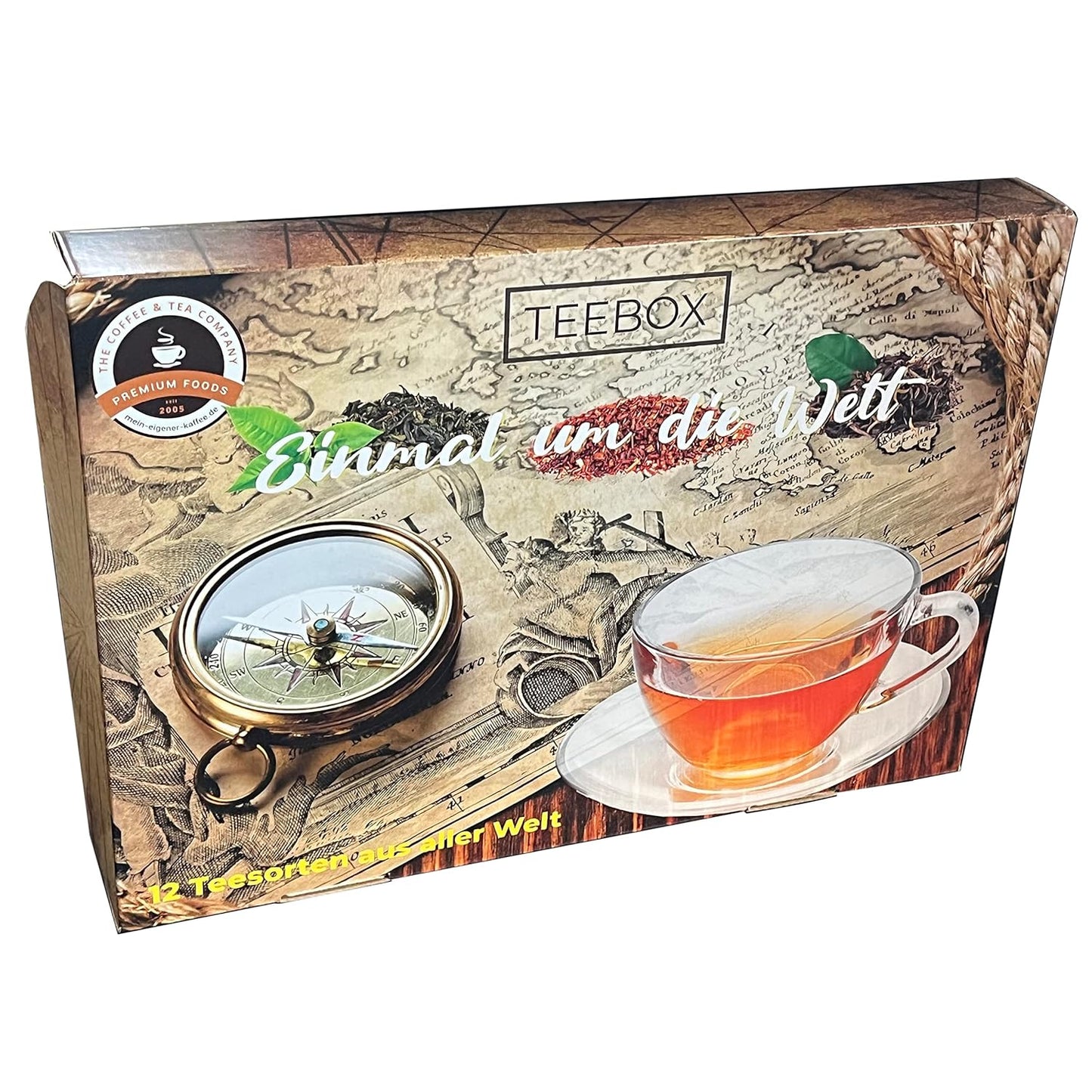 Tee-Probierpaket Geschenkbox, Einmal um die Welt