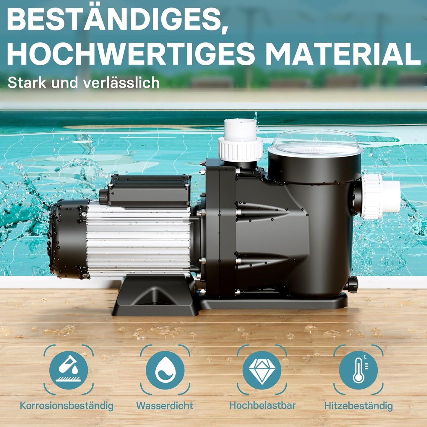 Poolpumpe, 33600 l/h 1500W