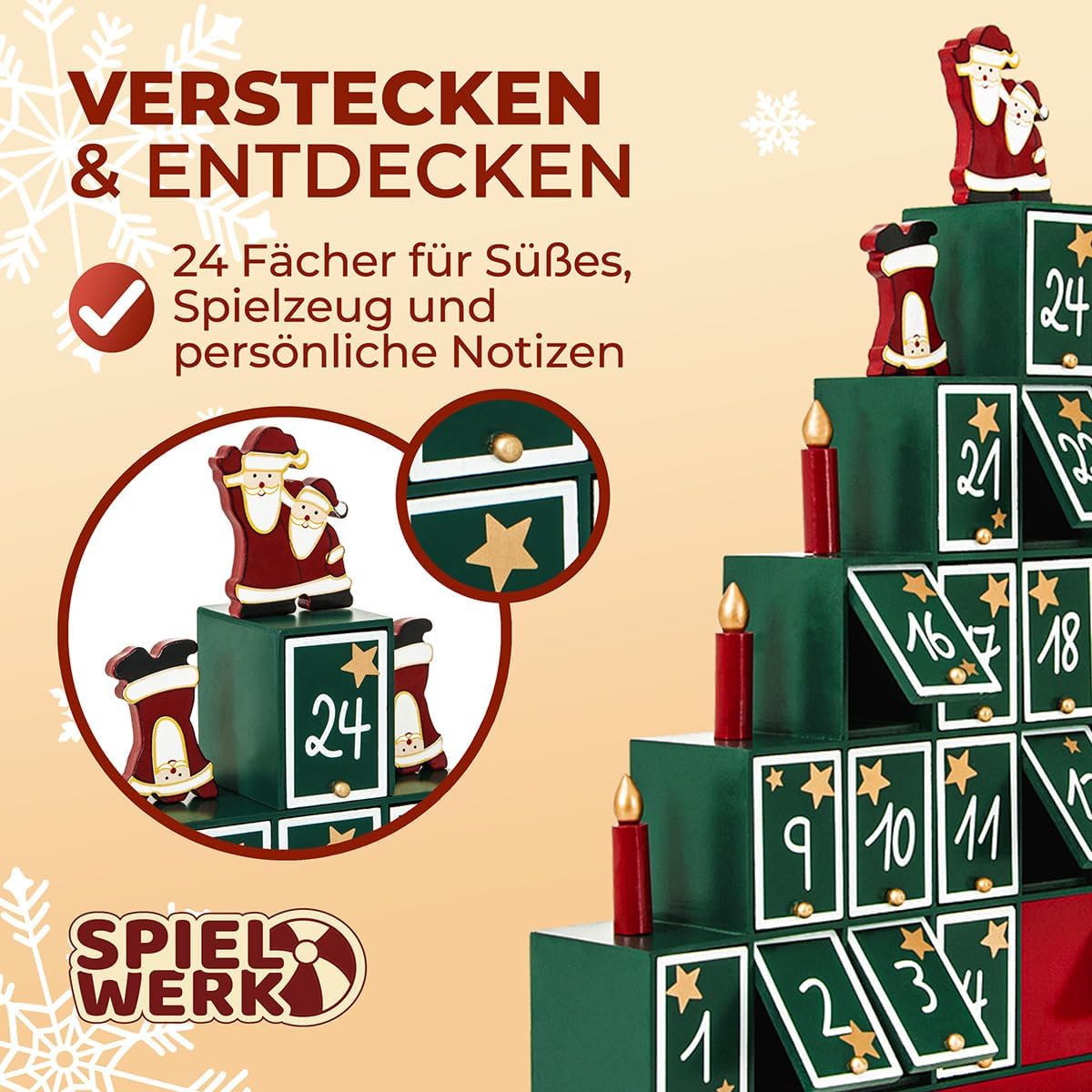 Wiederverwendbarer Adventskalender Tannenbaum (24 Türchen), Pyramid