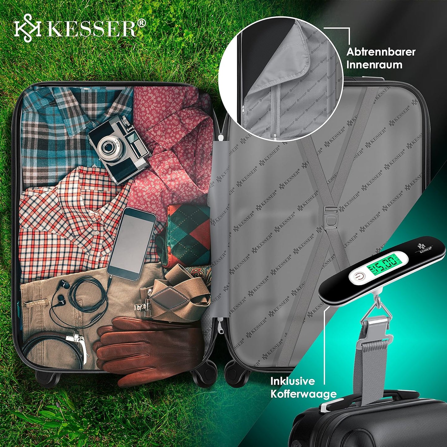 Reisekoffer Set, Schwarz