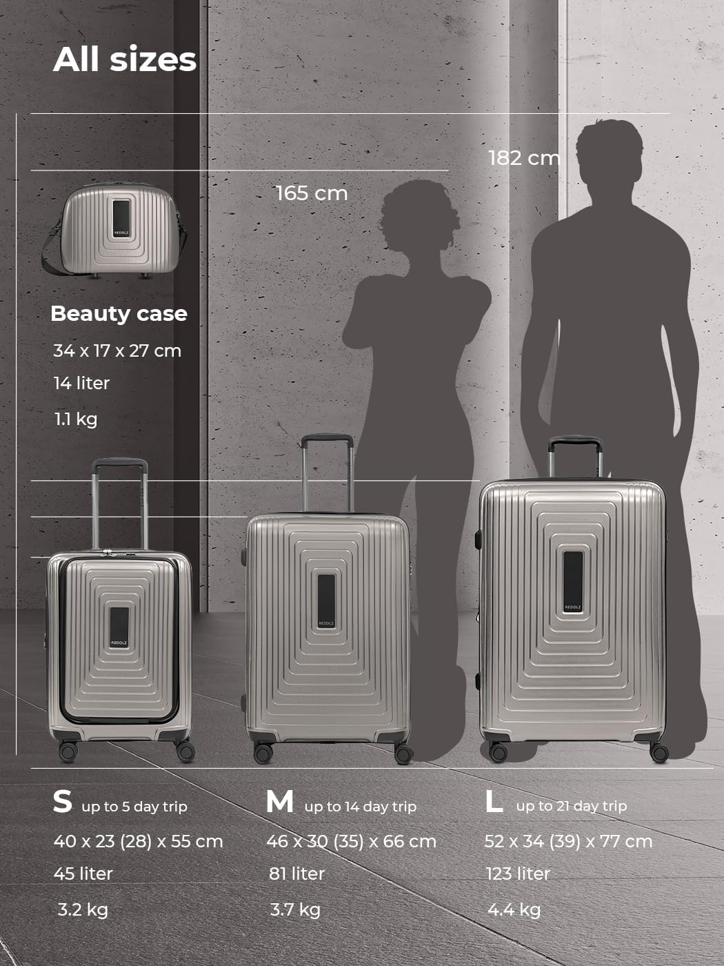 Essentials 14 Beautycase 34 cm, Coffee Grey Metallic Beauty Case (34 cm)