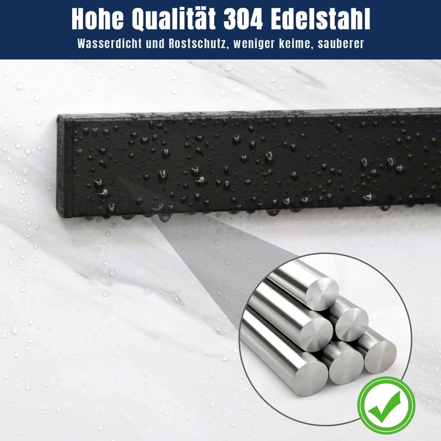 2-teiliges Magnetmesserleisten-Set, Schwarz 40 cm, 2 Stück