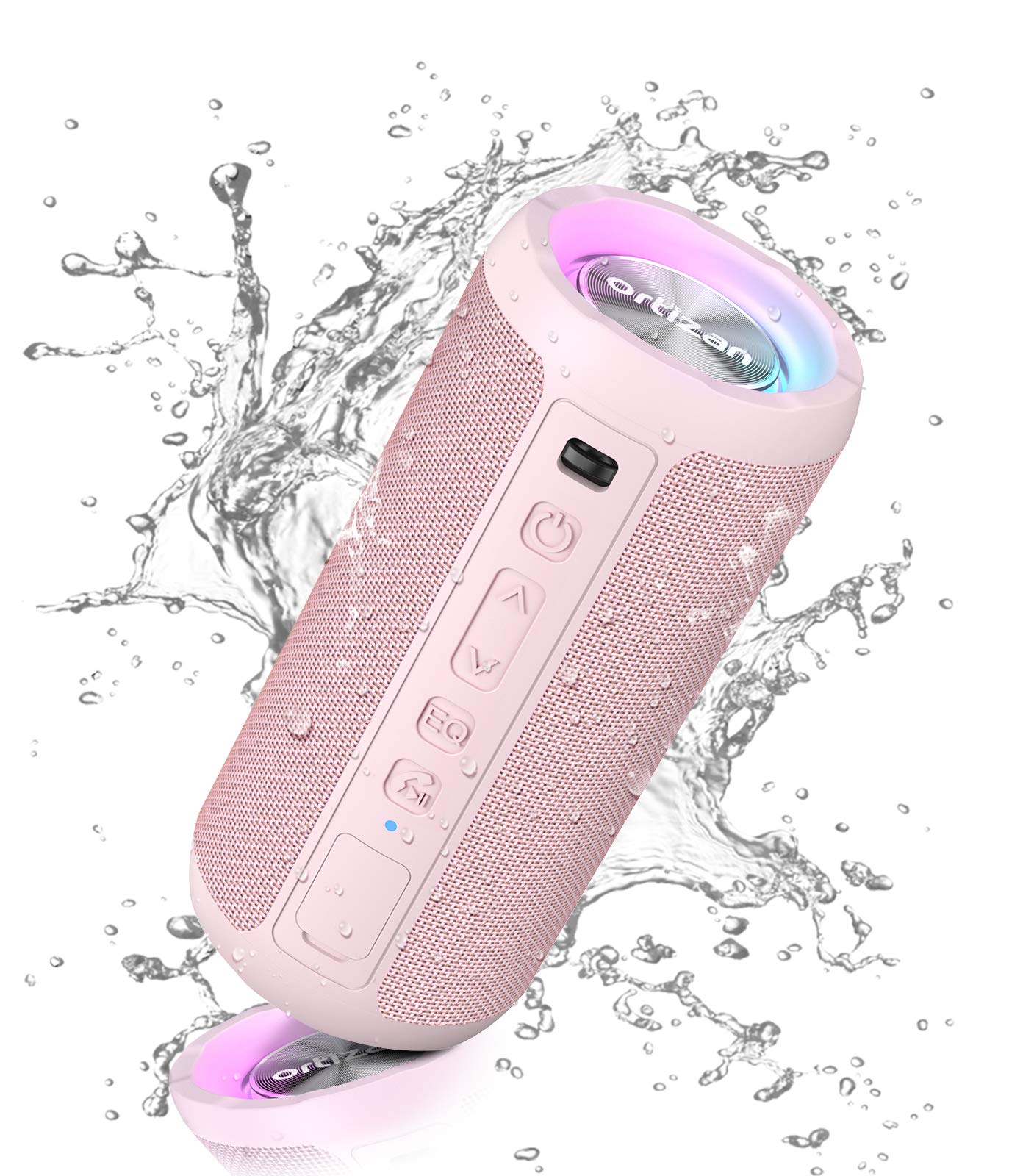 Tragbarer Bluetooth-Lautsprecher mit Lichteffekten, Junges Rosa