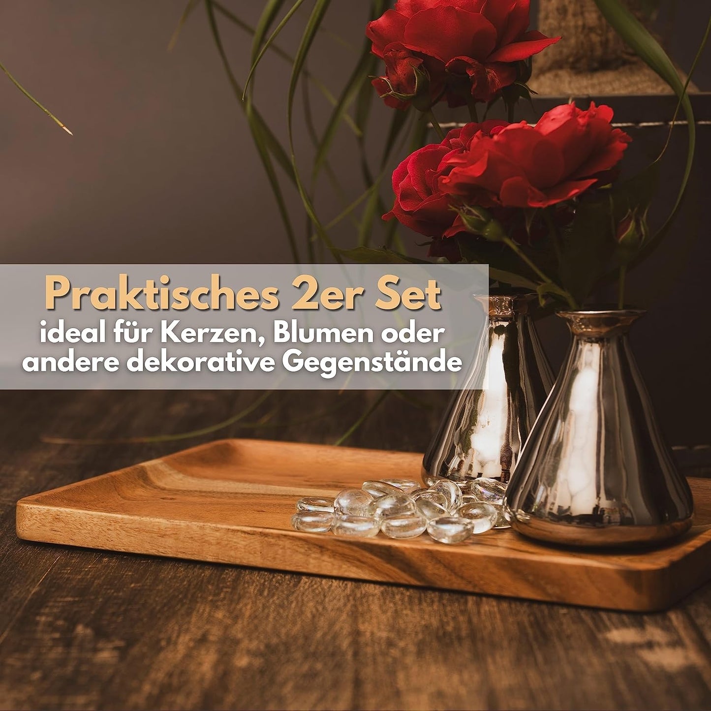 Rechteckiges Tablett-Set, 10 cm x 20 cm