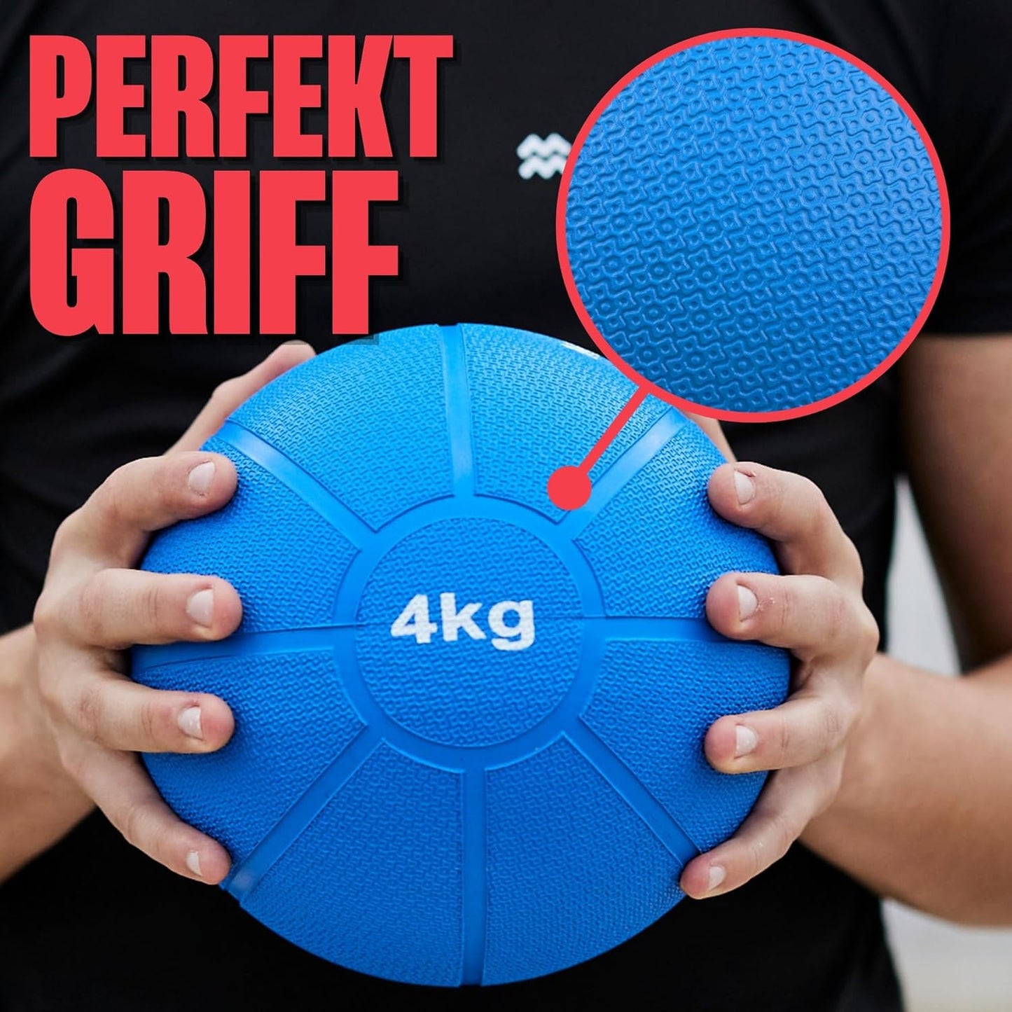 Medizinball, Blau - 4kg