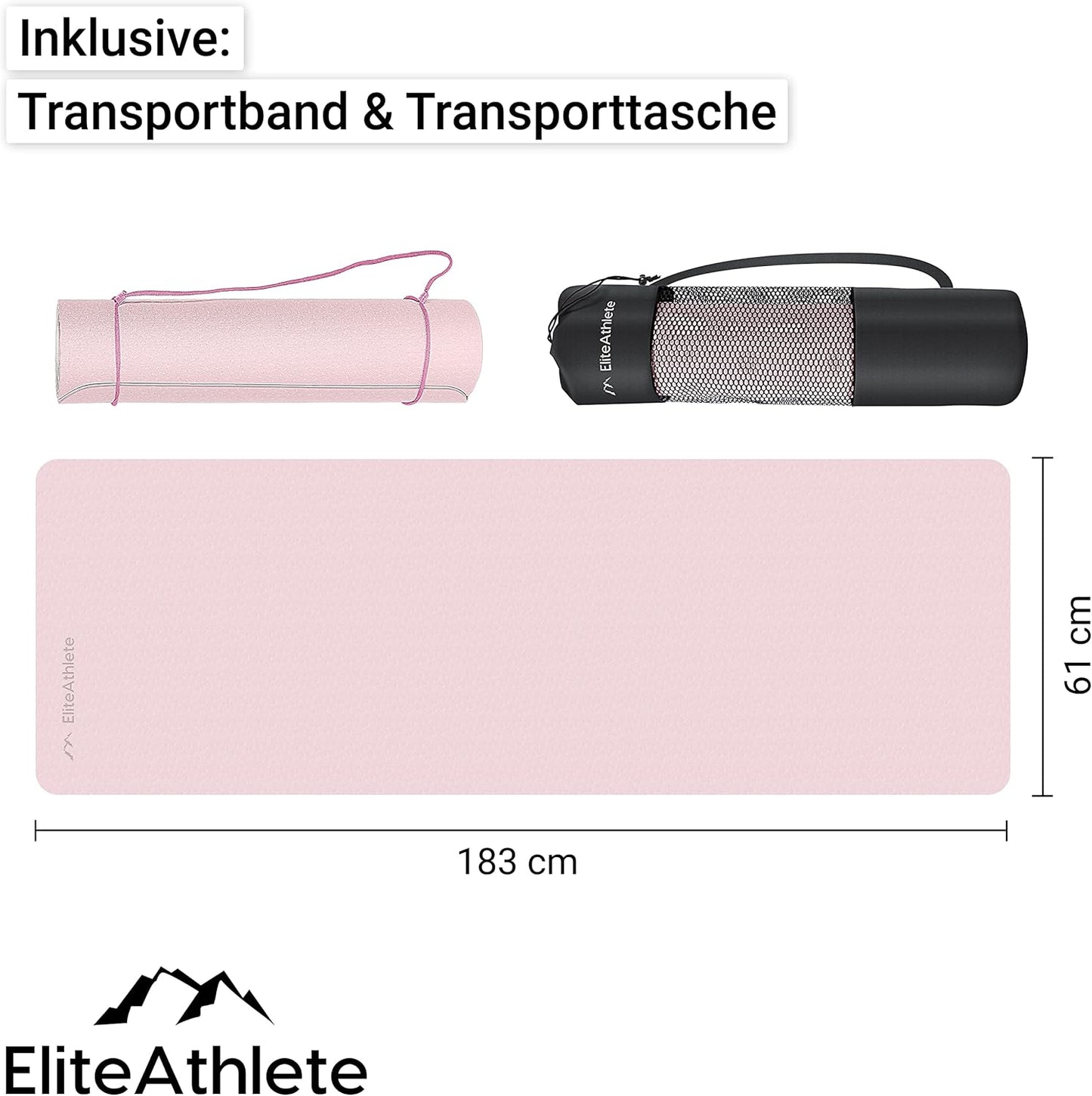 Yogamatte mit Transportgurt & Tasche, Spring Blooms - Light Sand