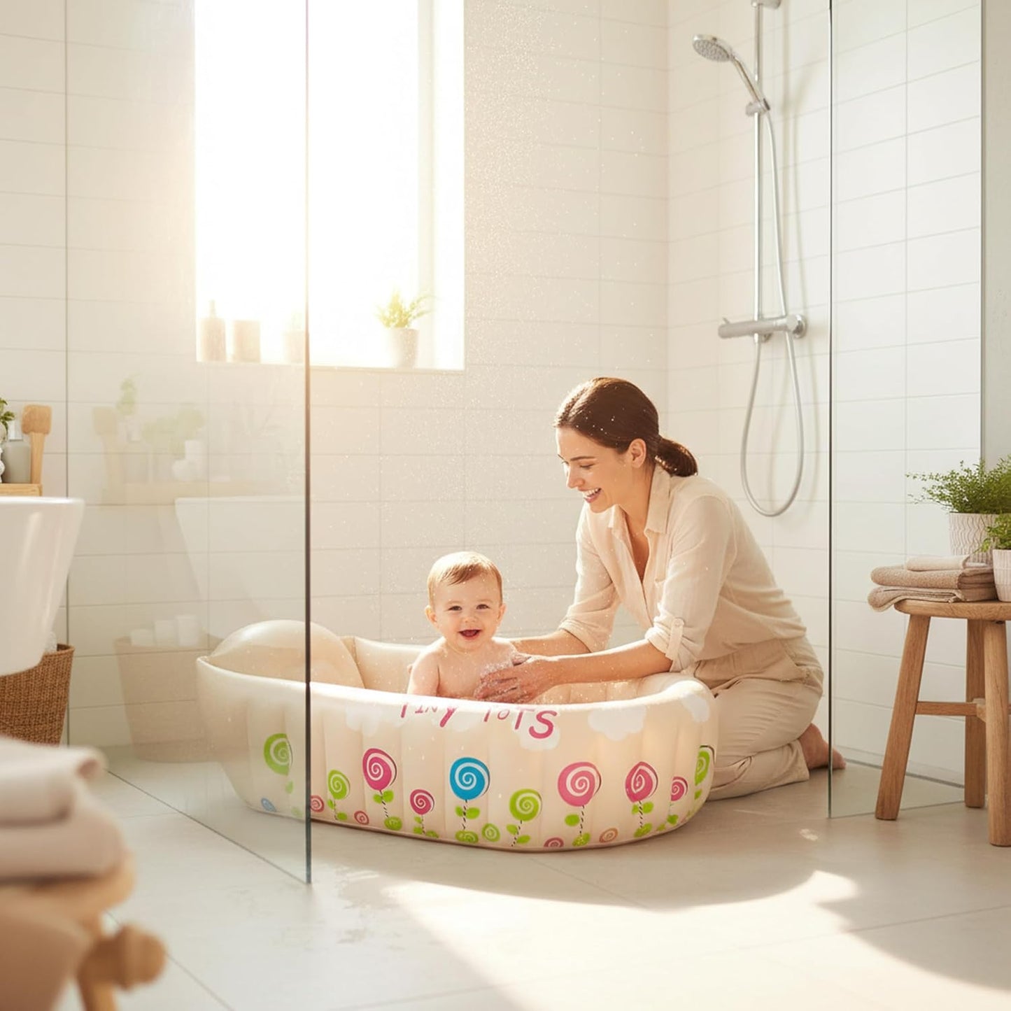 Aufblasbare Babybadewanne Tiny Tots mit Thermometer