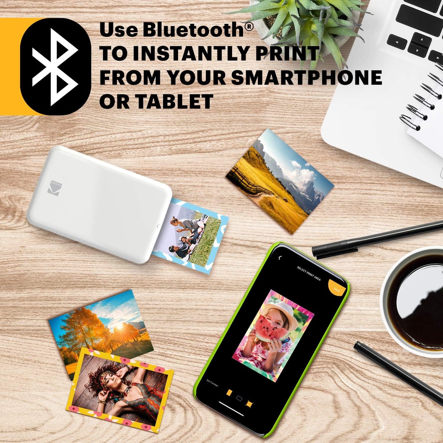 Kabelloser mobiler Fotodrucker, Starterpaket / Weiss