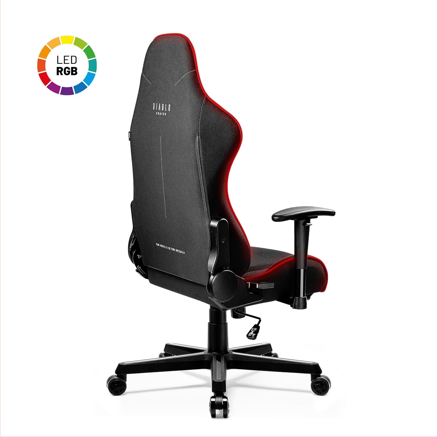 Gamer Stuhl X-Starter mit Kippmechanismus, Schwarz (Led) 132 cm x 68 cm x 49.5 cm