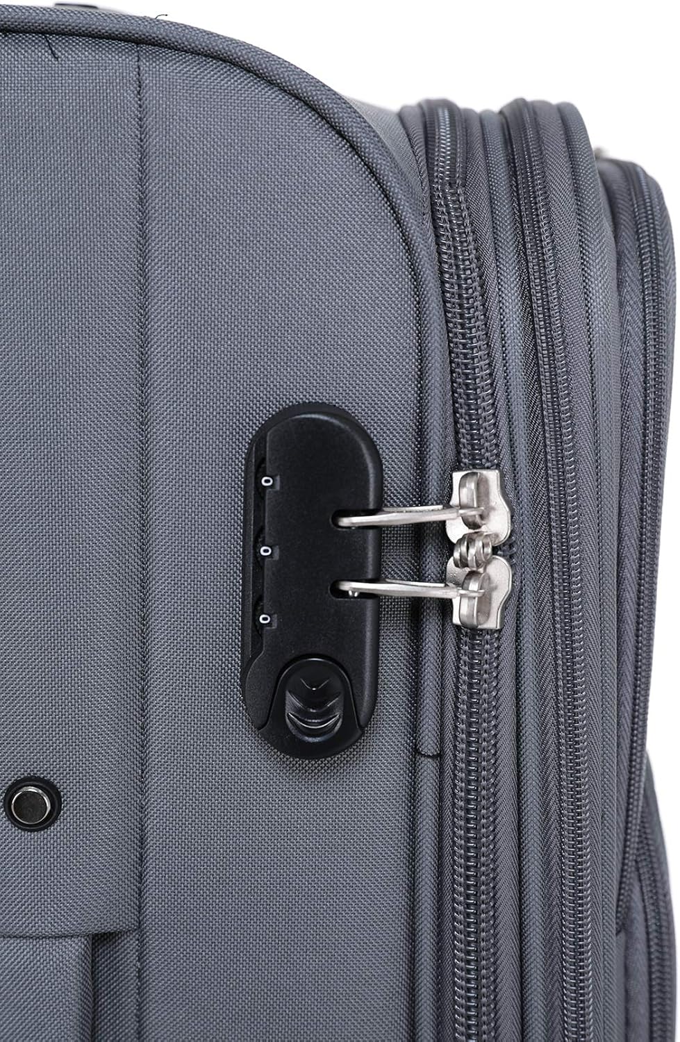 Kofferset mit Vordertaschen und Dehnungsfuge, Grau