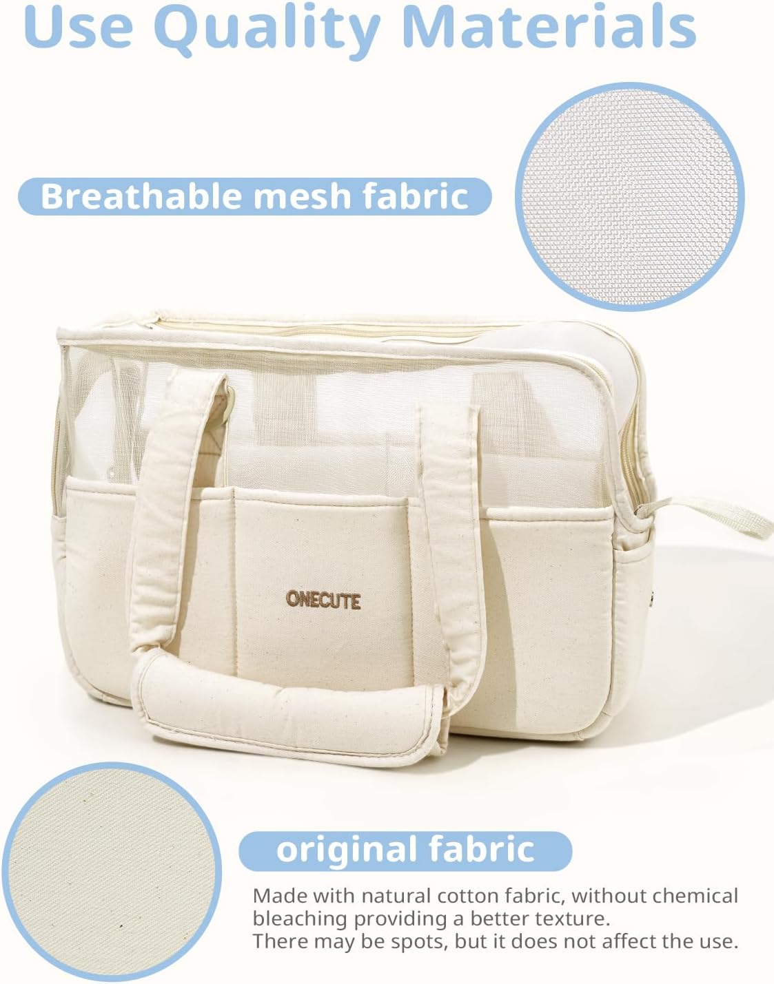 Faltbare Tragetasche für Haustiere, 34 * 16 * 25 cm Beige atmungsaktiv