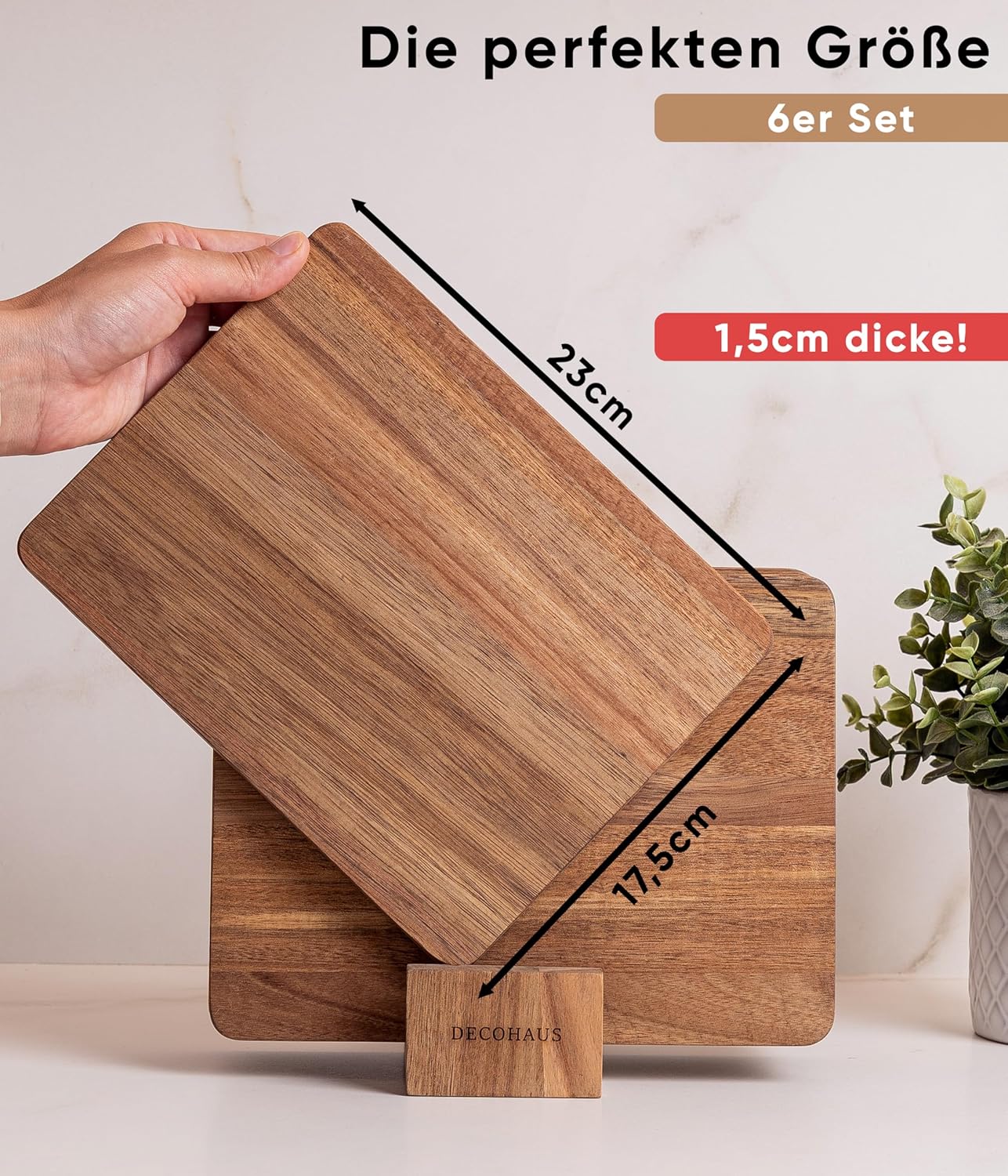Vesperbrett-Set, 6er Set, Akazienholz