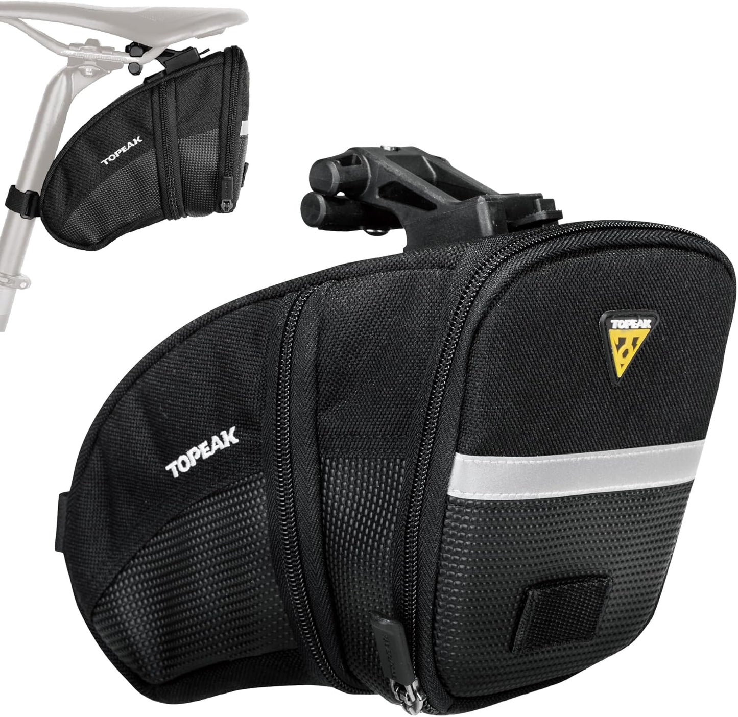Velo-Satteltasche, Large (21 x 14 x 12.5 cm, 1.48 - 1.97 L) Schwarz