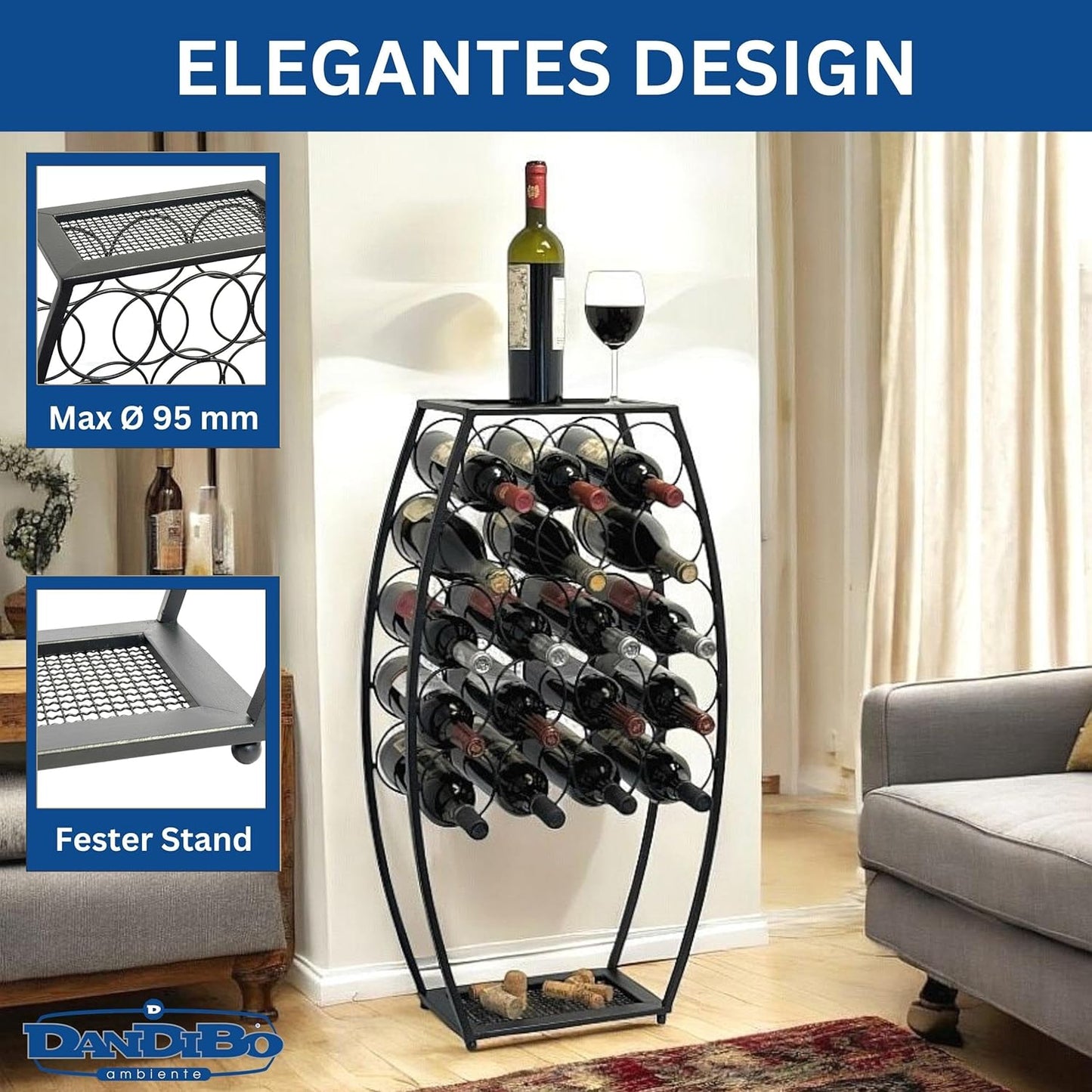 Weinregal in Fass-Optik
