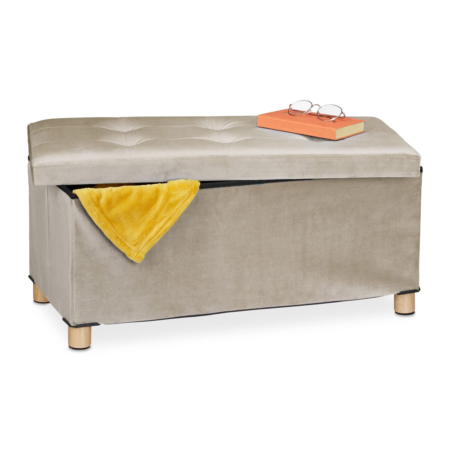Sitzbank mit Stauraum, Creme