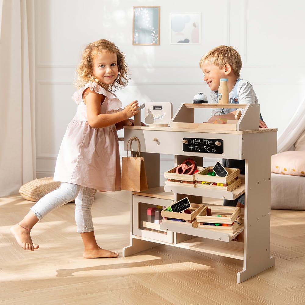 Kaufladen mit 40-teiligem Zubehör