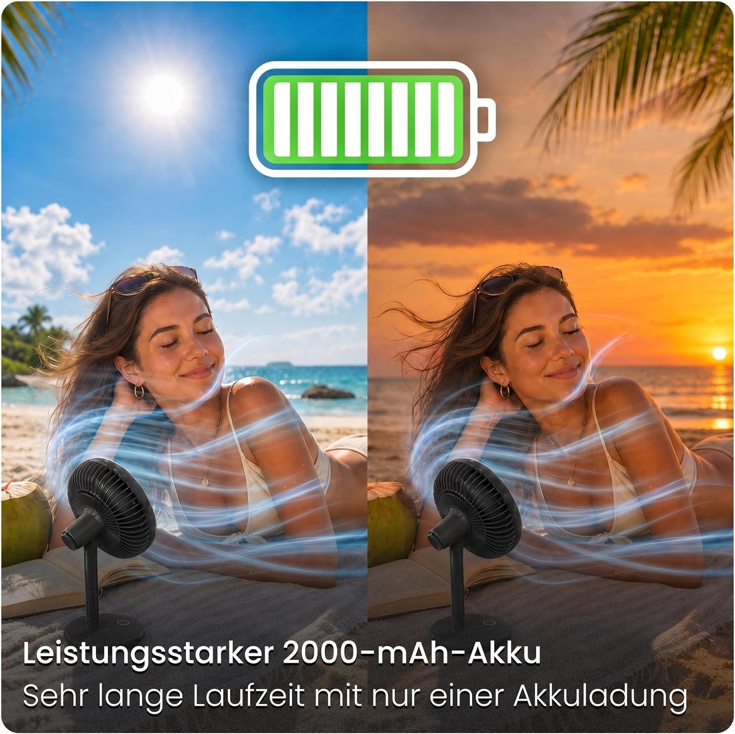 Leiser Tischventilator, Schwarz