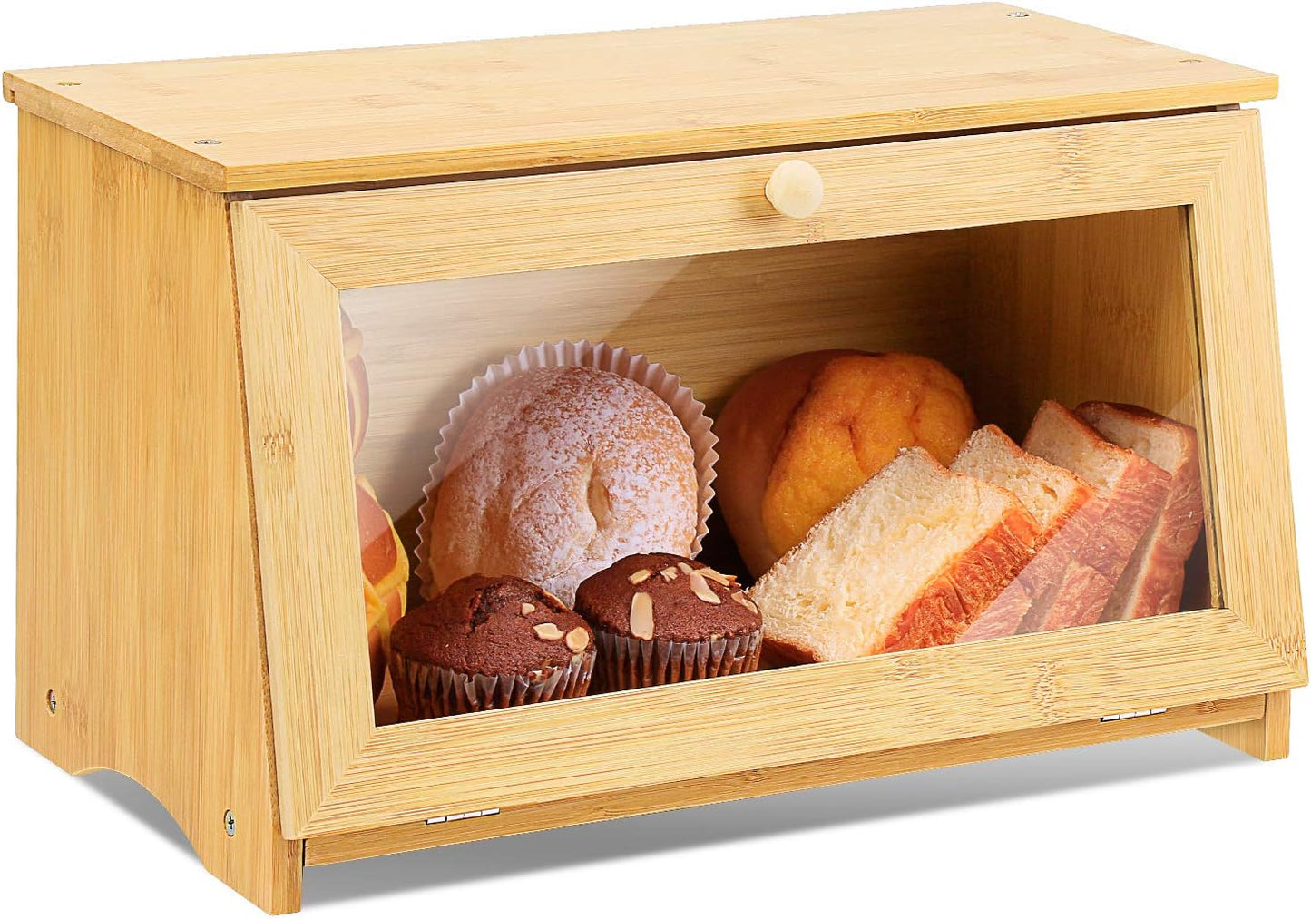 Brotkasten mit Sichtfenster, Bamboo(39x21x23cm/15.4"x8.3"x9")