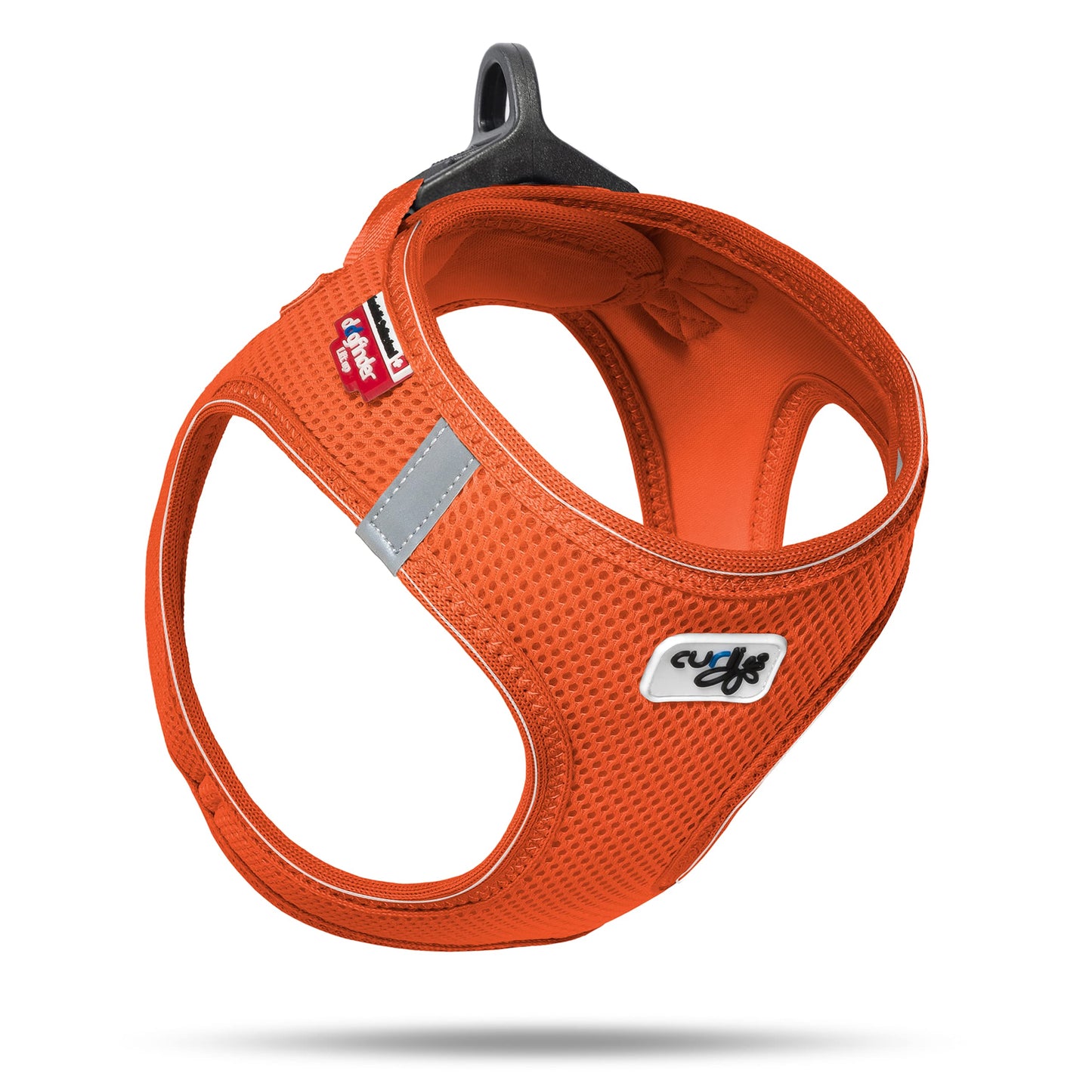 Hundegeschirr mit D-Ring Buckle, mit curli D-Ring Buckle Medium Mandarin