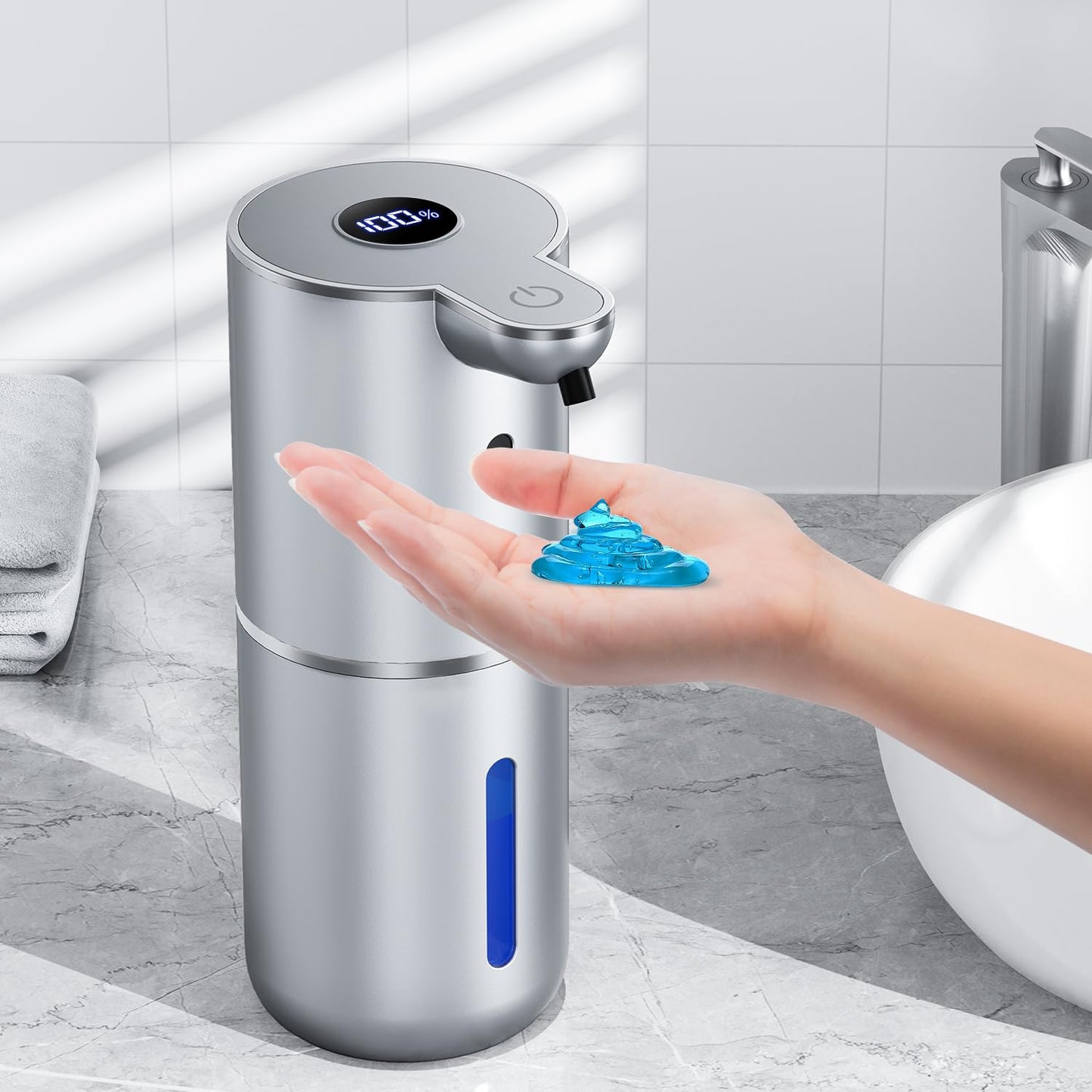 Automatischer Seifenspender, Silber Flüssigetyp