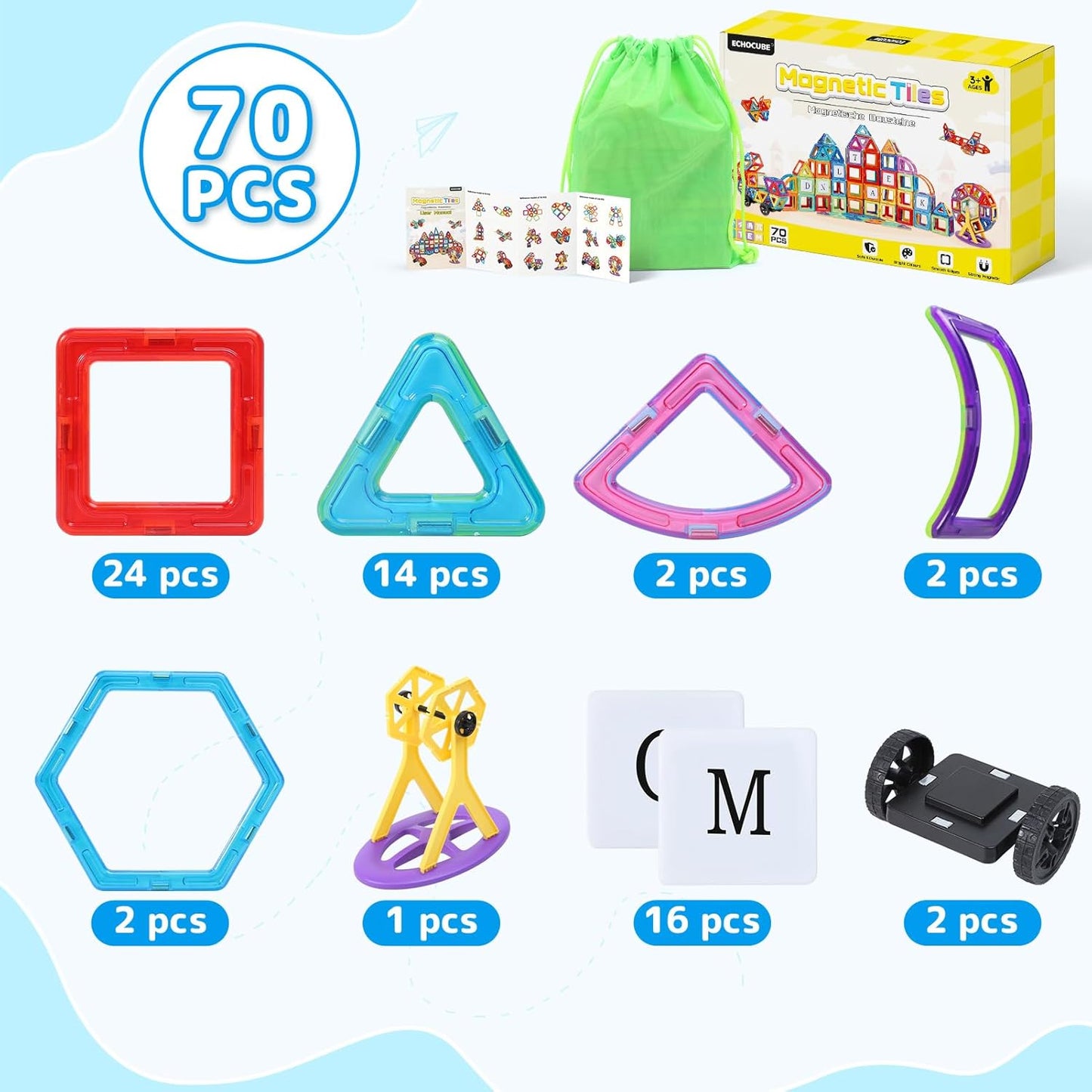 Magnetische Bauklötze Set, 4 centimètres