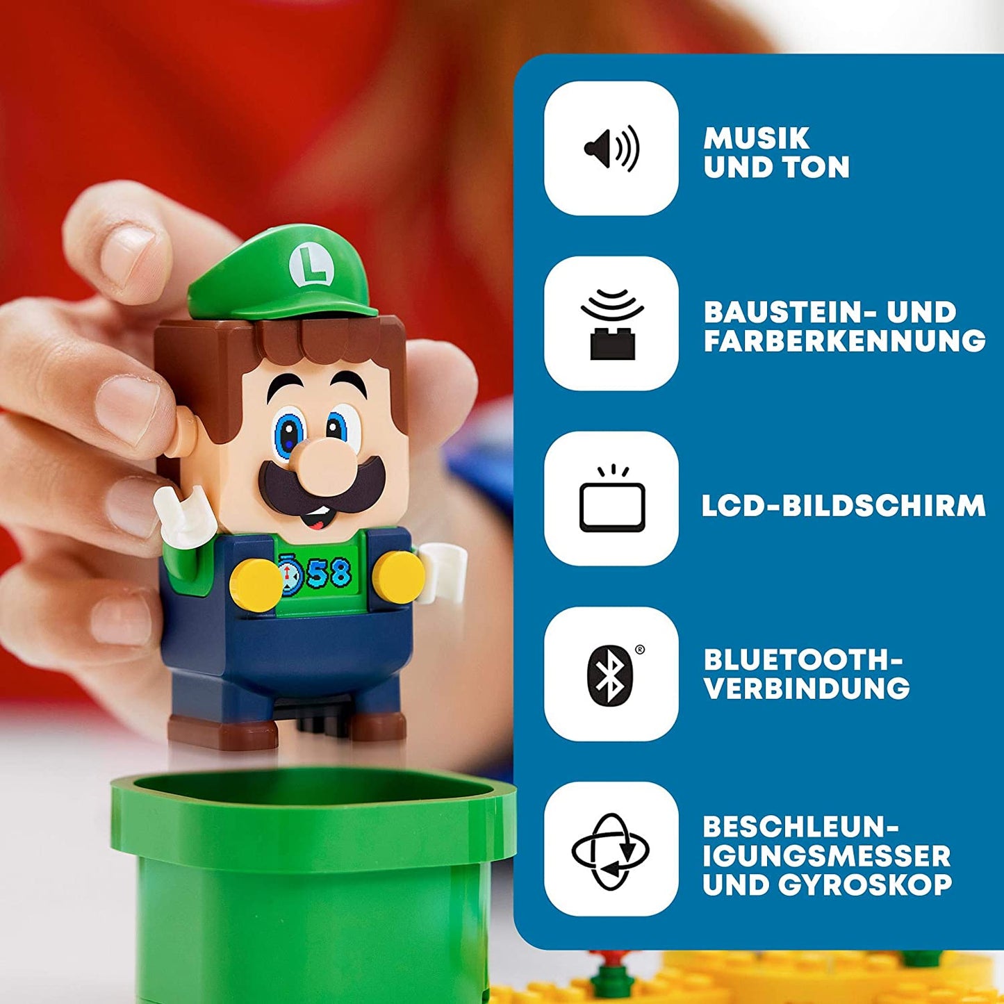 71387 Super Mario Abenteuer mit Luigi - Starterset, Konstruktionsspielzeug, Abenteuer mit Luigi Pack Keine Batterien enthalten