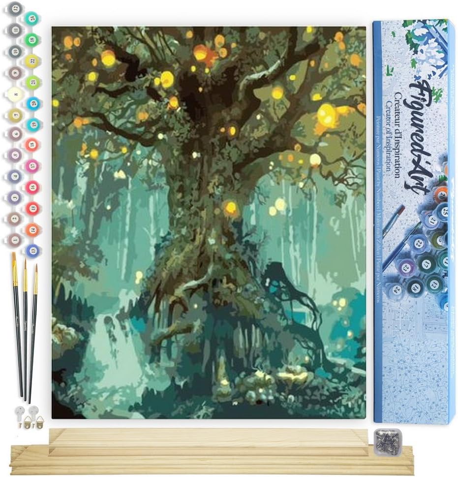 Malen nach Zahlen Set Magischer Baum, Magischer Baum 40x50cm Mit Keilrahmen (nicht gespannt)