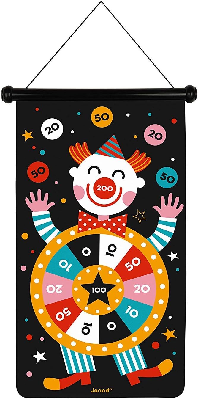 Magnetisches Dartspiel Zirkus-Motiv (doppelseitig), Zirkus