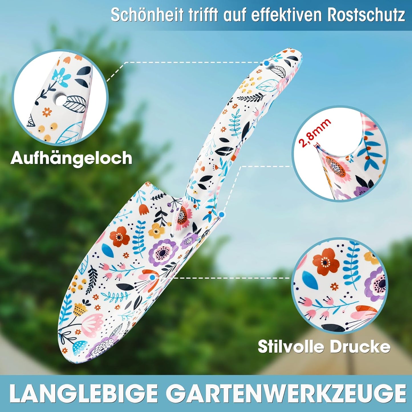Gartengeräte Set 4-tlg., Weiss