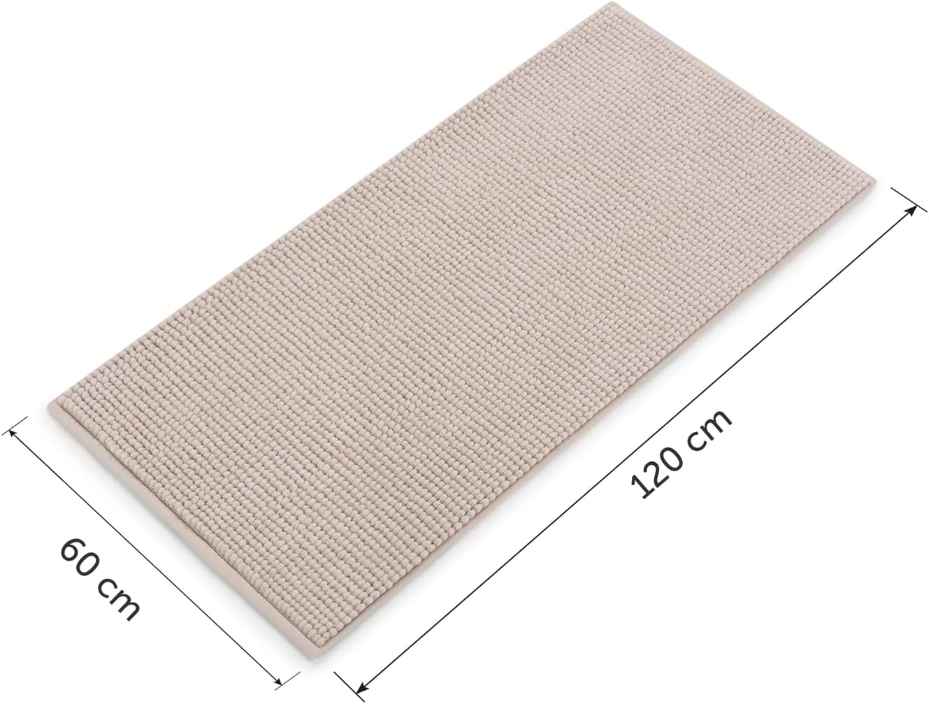Badematte, 60x120 cm, Beige 60 x 120 cm (Rechteckig)