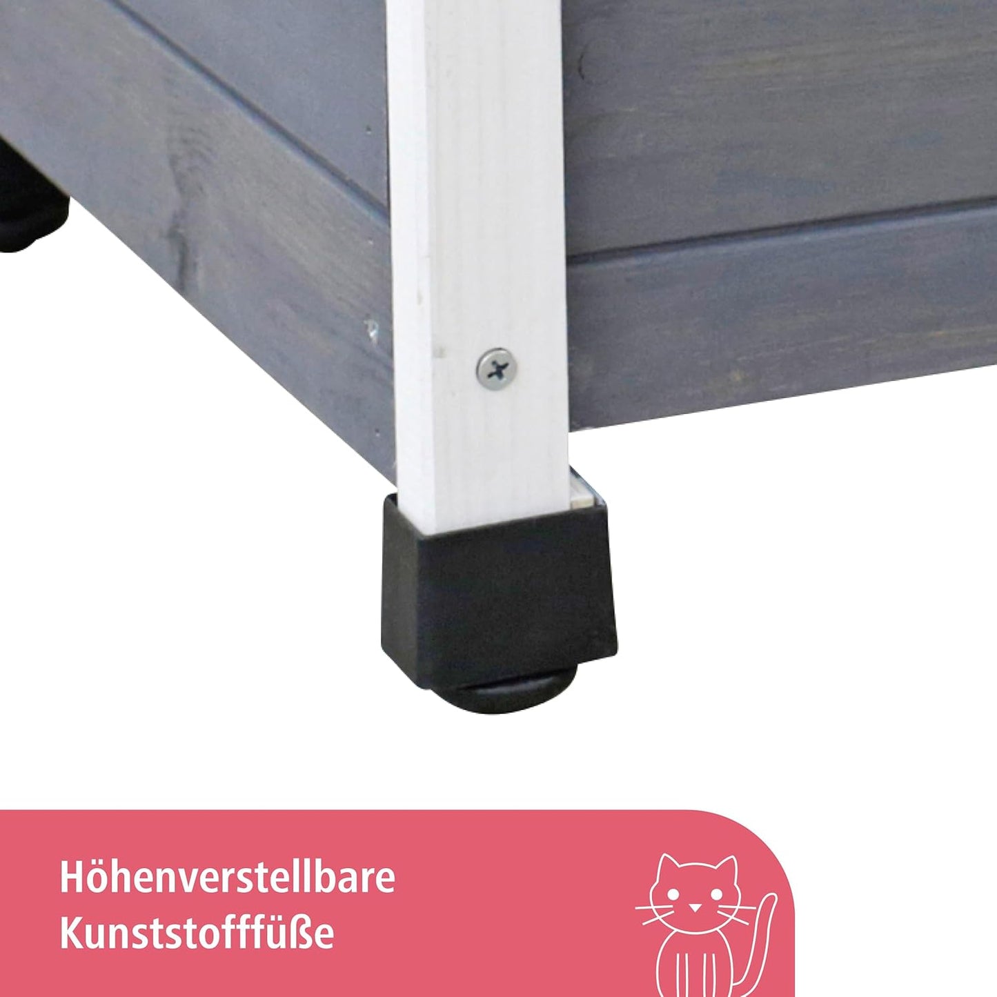 Katzenhaus Rustica, weiß/grau