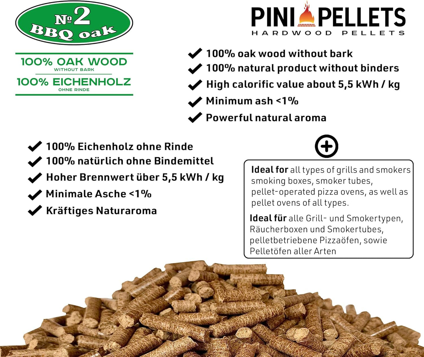 Grillpellets aus Eiche 15 kg